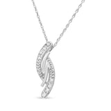 .925 Sterling Silver 1/20 cttw Round Cut Diamond Fashion Pendant Necklace (H-I, I2)