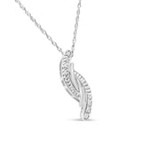 .925 Sterling Silver Diamond Accent Bypass Curve 18" Pendant Necklace (I-J Color, I3 Clarity)