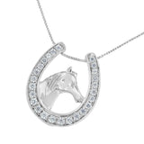 .925 Sterling Silver 1/4 cttw Diamond U Shape Pendant Necklace (I-J, I3-Promo)