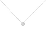 Sterling Silver 1/10 cttw Diamond Cluster Bezel Pendant (I-J Clarity, I2-I3 Color)