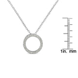 .925 Sterling Silver 1/4 Cttw Round-cut Diamond Open Circle Halo 18" Pendant Necklace (I-J Color, I2-I3 Clarity)