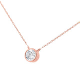 .925 Sterling Silver Round-Cut Diamond Bezel 18" Pendant Necklace (J-K Color, I1-I2 Clarity)