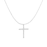 .925 Sterling Silver 1/6 cttw Diamond Cross Pendant Necklace (I-J, I1-I2)