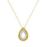 Yellow Gold Plated Sterling Silver Treated Yellow Diamond Pear Shape Pendant Necklace (1/2 cttw, Yellow Color, I2-I3 Clarity)