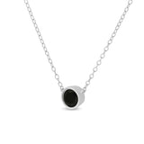 .925 Sterling Silver 1/3 Cttw Bezel-Set Treated Black Diamond Solitaire 18" Pendant Necklace (Black Color, I1-I2 Clarity)