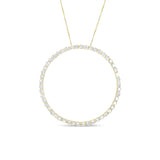 10K Yellow Gold Plated .925 Sterling Silver 4 Cttw Diamond Circle Hoop 18" Pendant Necklace (J-K Color, I1-I2 Clarity)