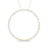 10K Yellow Gold Plated .925 Sterling Silver 4 Cttw Diamond Circle Hoop 18" Pendant Necklace (J-K Color, I1-I2 Clarity)