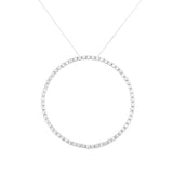 .925 Sterling Silver 5.0 Cttw Prong Set Round-cut Diamond Open Circle Hoop 18" Pendant Necklace (I-J Color, I2-I3 Clarity)