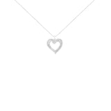 .925 Sterling Silver 1.00 Cttw Diamond Interwoven Double Heart 18" Pendant Necklace (I-J Color, I2-I3 Clarity)