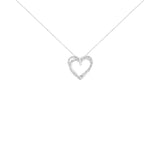 .925 Sterling Silver 1/4 cttw Prong Set Round-Cut Diamond Woven Double Heart 18" Pendant Necklace (I-J Color, I2-I3 Clarity)