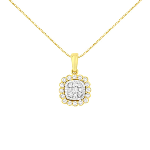 10K Yellow Gold Plated .925 Sterling Silver 1/4 Cttw Diamond 18