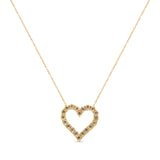 10K Yellow Gold Flashed .925 Sterling Silver 1/2 Cttw Champagne Diamond Miracle Plate Heart Pendant Necklace (K-L Color, I1-I2 Clarity) - 18"