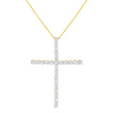 Sterling Silver Diamond Cross Pendant Necklace  - Size: 18 INCH - 3 CARAT TOTAL DIAMOND WEIGHT | Pack Of: 1