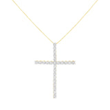 Sterling Silver Diamond Cross Pendant Necklace  - Size: 18 INCH - 3 CARAT TOTAL DIAMOND WEIGHT | Pack Of: 1