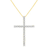 Sterling Silver Diamond Cross Pendant Necklace