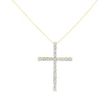 Sterling Silver Diamond Cross Pendant Necklace