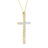 Sterling Silver Diamond Cross Pendant Necklace