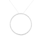 .925 Sterling Silver Prong Set Round-Cut Diamond Open Circle Hoop 18" Pendant Necklace  - Color: Silver | Pack Of: 1