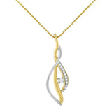 Espira 10K Two-Tone Gold Round Cut Diamond Cascade Pendant Necklace (1/10 cttw, J-K Color, I2-I3 Clarity)