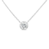 10K Gold 1/10 Carat Round Brilliant-Cut Diamond Modern Bezel-Set Solitaire 16"-18" Pendant Necklace