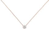 10K Gold 1/10 Carat Round Brilliant-Cut Diamond Modern Bezel-Set Solitaire 16"-18" Pendant Necklace