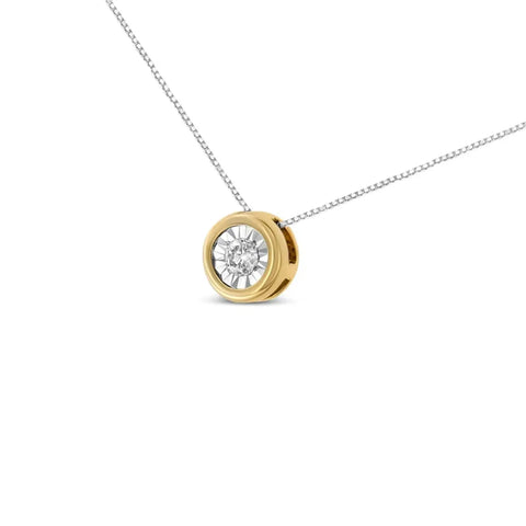 10K Yellow Gold 1/10 Cttw Bezel Solitaire Round-Cut Diamond 18