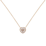 10K Rose Gold 1/2 cttw, Diamond Heart Pendant Necklace (H-I Color, I1-I2 Clarity)