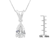 IGI certified 10K White Gold 1/2 cttw Diamond Pear Pendant Necklace (I-J, I1)