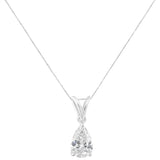 IGI certified 10K White Gold 3/8 cttw Diamond Pear Pendant Necklace (I-K, SI2-I1)