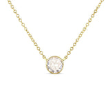 10K Yellow Gold 1.0 Cttw Round Brilliant-Cut Diamond Modern Bezel-Set Solitaire Adjustable 16"-18" Pendant Necklace (K-L Color, SI2-I1 Clarity)