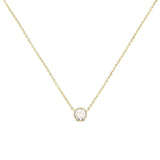 10K Yellow Gold 1.0 Cttw Round Brilliant-Cut Diamond Modern Bezel-Set Solitaire Adjustable 16"-18" Pendant Necklace (K-L Color, SI2-I1 Clarity)