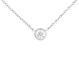 10K Gold 0.25 Carat Diamond Classic Bezel-Set Solitaire Pendant Necklace with 16"-18" Adjustable Chain (H-I Color, SI2-I1 Clarity)