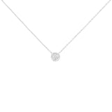 10K White Gold 1/4 Cttw Round-Cut Diamond Solitaire Chakra Style 18" Pendant Necklace (J-K Color, I1-I2 Clarity)