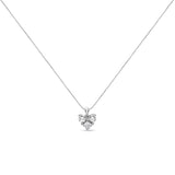 10K White Gold 1/4 Cttw Diamond 3 Stone Heart Shaped Pendant 18" Necklace (J-K Color, I1-I2 Clarity)