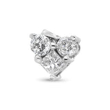 10K White Gold 1/4 Cttw Diamond 3 Stone Heart Shaped Pendant 18" Necklace (J-K Color, I1-I2 Clarity)