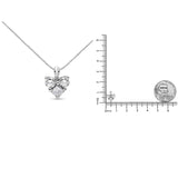 10K White Gold 1/4 Cttw Diamond 3 Stone Heart Shaped Pendant 18" Necklace (J-K Color, I1-I2 Clarity)