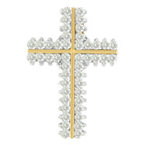 10 Karat Yellow Gold 2 CTTW Round Cut Diamond Cross Pendant Necklace