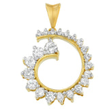 10 Karat Yellow Gold 1 CTTW Round Cut Diamond Curve Pendant Necklace