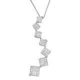 10 Karat White Gold 1 CTTW Diamond Snake Curved Pendant Necklace