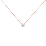 Gold Bezel-Set Diamond Solitaire Pendant Necklace - Pack Of: 1 set