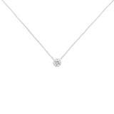 10 Karat White Gold 1/3 Carat Total Weight Round-Cut Solitaire Diamond 18" Pendant Necklace