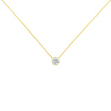 Gold Bezel-Set Diamond Solitaire Pendant Necklace - Pack Of: 1 set