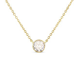 10 Karat Yellow Gold 1.0 Carat Total Weight Round Brilliant-Cut Diamond Modern Bezel-Set Solitaire Adjustable 16"-18" Pendant Necklace