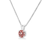 White Gold 1/2 Carat Total Weight 4 Prong Set Lab Grown Pink Karat Diamond Solitaire 18" Pendant Necklace  - Color: White gold | Pack Of: 1