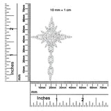 14K White Gold 1.0 Cttw Cocktail Cluster Cross 18" Pendant Necklace (H-I Color, SI1-SI2 Clarity)