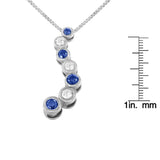 14K White Gold Round-cut Treated Blue Diamond Pendant Necklace (1 cttw, H-I Color, I1-I2 Clarity)