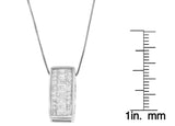 14K White Gold Princess and Baguette Cut Diamond Pendant Necklace (1/2 cttw, H-I Color, SI1-SI2 Clarity)