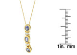 14K White Gold Round Cut Diamonds and Tanzanite Pendant Necklace (1.20 cttw, G-H Color, SI2-I1 Clarity)