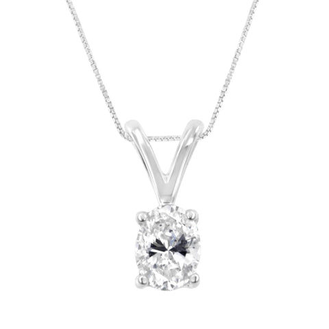 IGI Certified 14K White Gold 1/5 cttw Oval-cut Solitaire Diamond 18