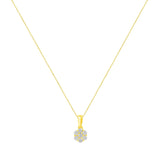 14K Yellow Gold 1/2 Cttw Prong Set, Round-Cut 7 Stone Diamond Flower 18" Pendant Necklace (J-K Color, VS1-VS2 Clarity)